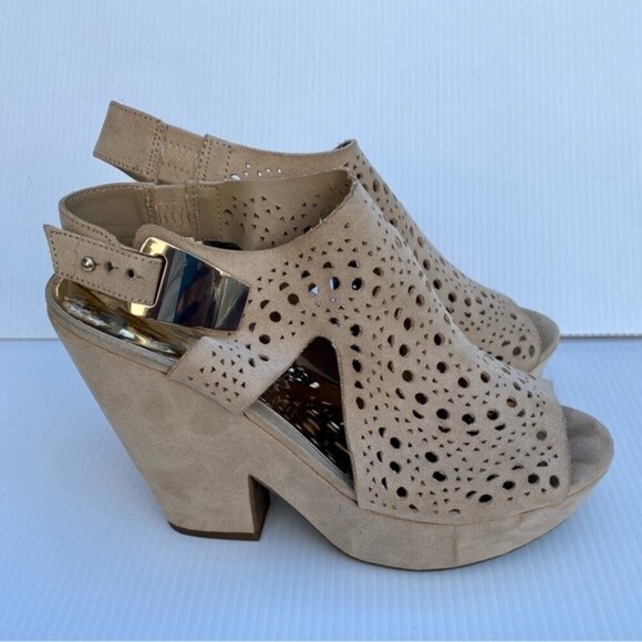 Carlos by Carlos Santana size 10 tan chunky heels used great condition - Picture 6 of 13